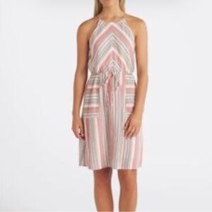 Gilli Striped Linen Blend Sleeveless Summer Dress Small